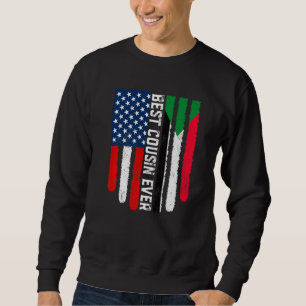 American Flag & Sudan Flag Bester Cousin je Famili Sweatshirt