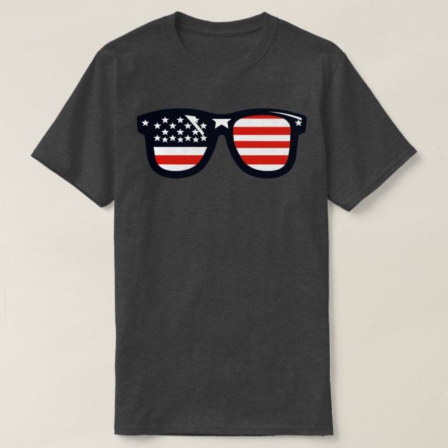 American Flag Sunglasses T-Shirt (Design vorne)
