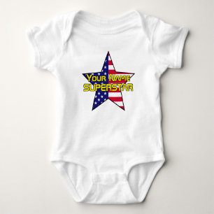 American Flag Superstar Baby Strampler