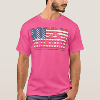 American Flag Swim Patriotic USA 4. Juli T-Shirt