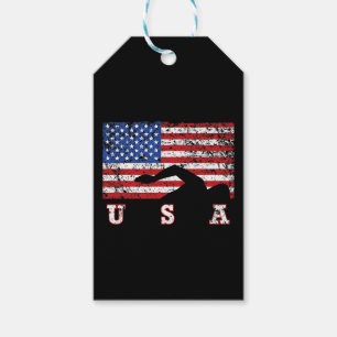 American Flag Swimming USA Gift Swim Team Premium Geschenkanhänger