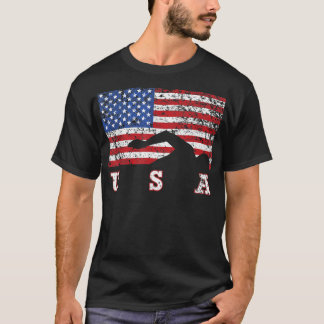 American Flag Swimming USA Gift, Swim Team T-Shirt