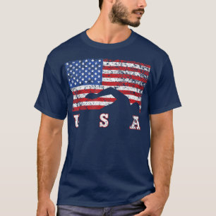 American Flag Swimming USA Gift, Swim Team T-Shirt