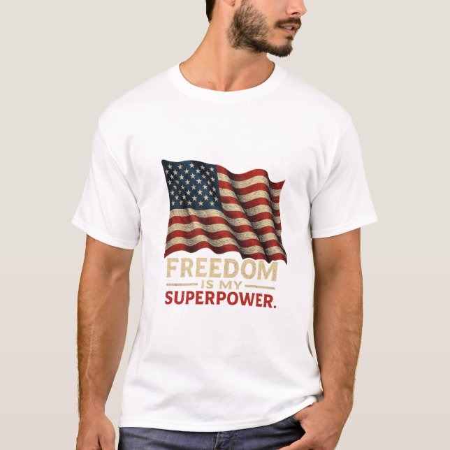 American Flag T - Shirt - Bold Style with Patrioti (Vorderseite)