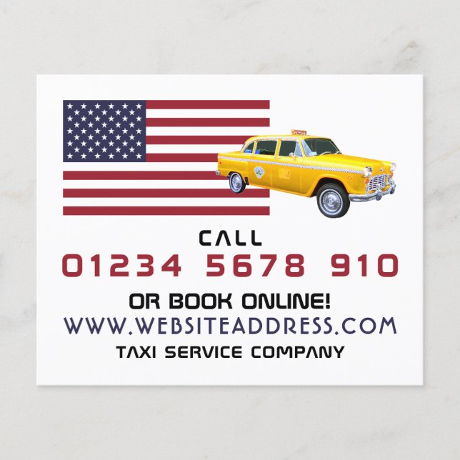 American Flag Taxi Cab with Price List Flyer (Vorne)