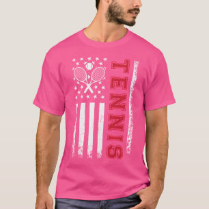 American Flag Tennis Best for Players Fans T-Shirt