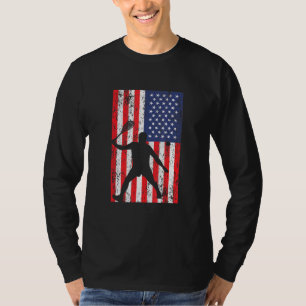 American Flag Tennis Player Usa Patriotic Sports 4 T-Shirt