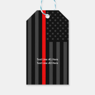 American Flag Thin Red Line Personalisiert auf Geschenkanhänger