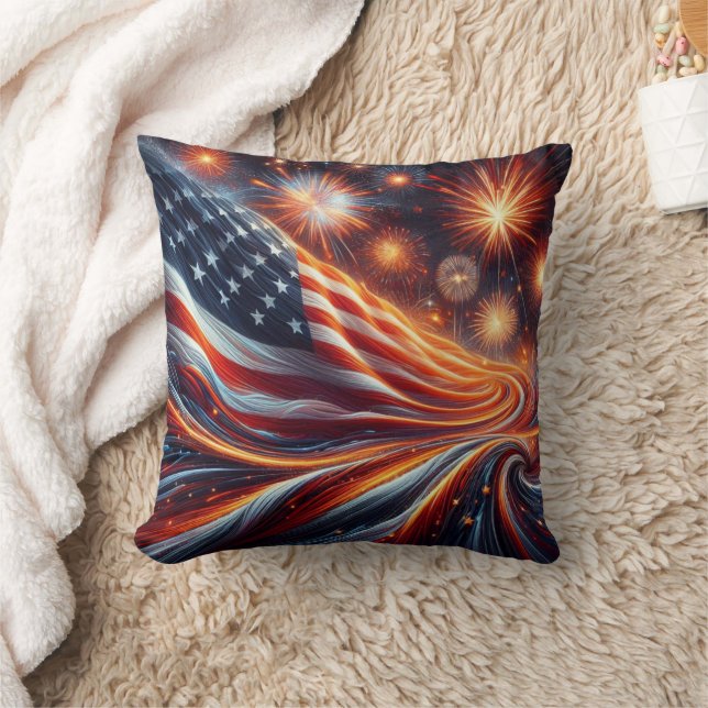American Flag Throw Pillow Kissen (Decke)
