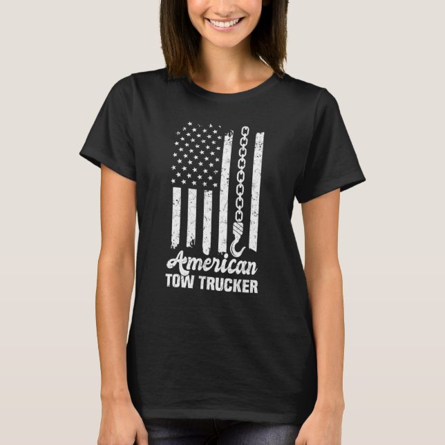 American Flag Tow Trucker T-Shirt (Vorderseite)