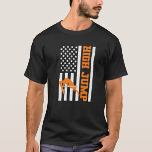 American Flag Track and Field High Jump USA High J T-Shirt