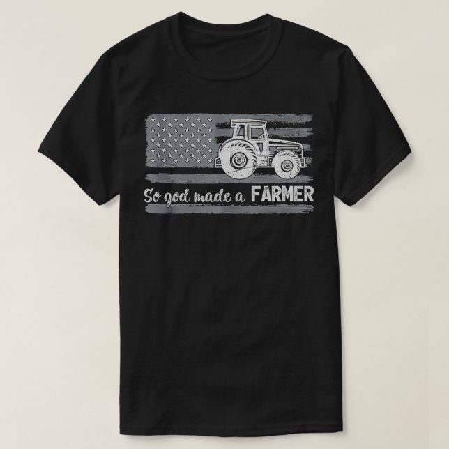 American Flag Traktor, also hat Gott einen Bauer g T-Shirt (Design vorne)