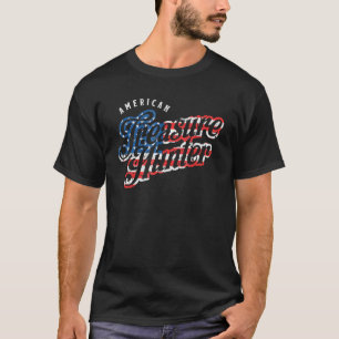American Flag Treashunter T-Shirt Liebe Jagd Geo