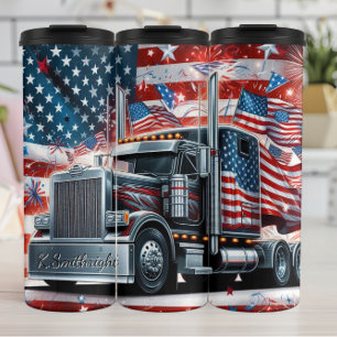 American Flag Truck Dynamischer Patriotismus Thermosbecher