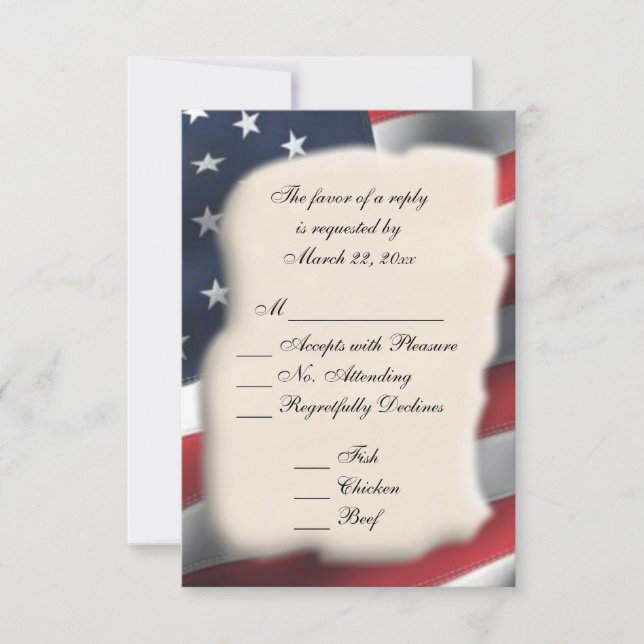 American Flag UAWG RSVP Karte (Vorderseite)