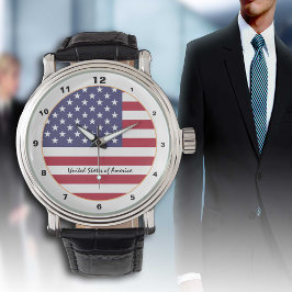 American Flag & United Staaten Fashion USA /design Armbanduhr