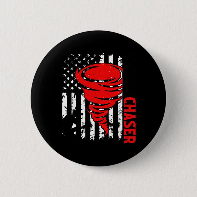 American Flag United Staaten Tornado Storm Chaser  Button (Vorderseite)