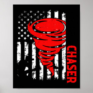 American Flag United Staaten Tornado Storm Chaser Poster