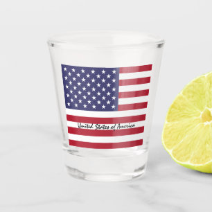 American Flag & United Staaten - USA Party /sports Schnapsglas