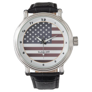 American Flag & United Staaten Vintag mode /USA Armbanduhr
