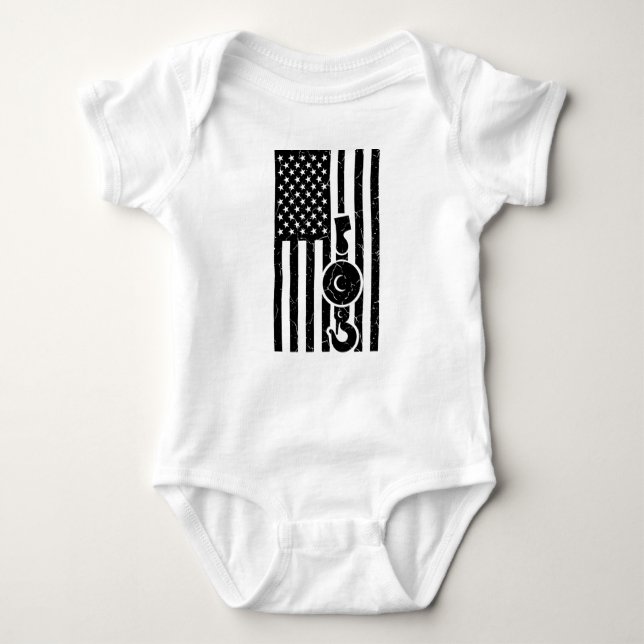 AMERICAN FLAG US FLAG Kraner-Schleppwagen Baby Strampler (Vorderseite)