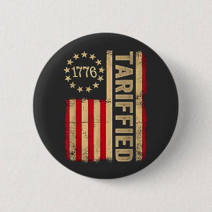 American Flag USA 1776 American Tarrifs Button