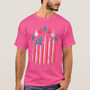 American Flag USA Airplane Jet Fighter 4. Juli T-Shirt