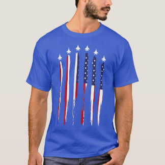 American Flag USA Airplane Jet Fighter 4th of July T-Shirt