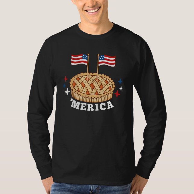 American Flag USA Apple Pie Merica 4th of July T-Shirt (Vorderseite)