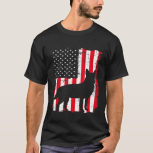 American Flag USA Australian Cattle Dog Blue Red H T-Shirt