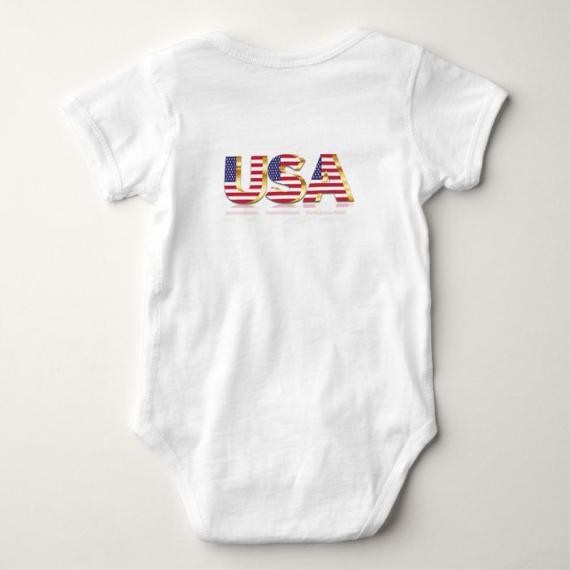 American Flag USA Baby Bodysuit oder T - Shirt (Rückseite)