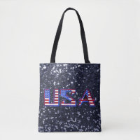 American Flag USA Blue Imitats Glitzer