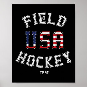 American Flag USA Field Hockey Player Geschenk T - Poster