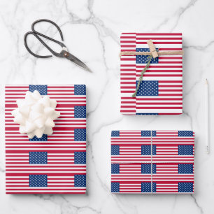 American Flag USA Geschenkpapier Set