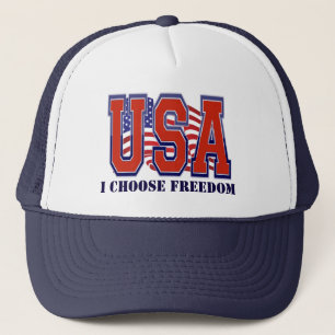 American Flag USA I Choose Freedom Patriotic Truckerkappe