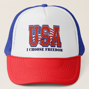American Flag USA I Choose Freedom Patriotic Truckerkappe