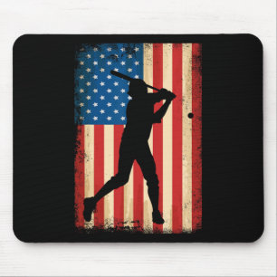 American Flag USA Patriotic Baseball Lover 4. Mousepad