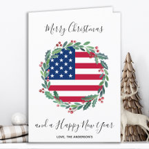 American Flag USA Patriotic Christmas Wreath