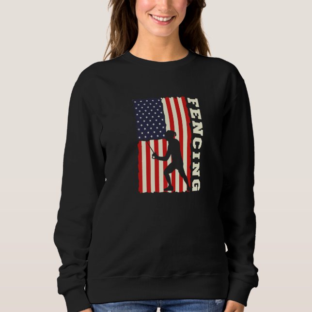 American Flag USA Patriotic Fencing Fencing Coach  Sweatshirt (Vorderseite)