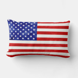 American Flag USA Patriotic Pillow Watercolor Lendenkissen