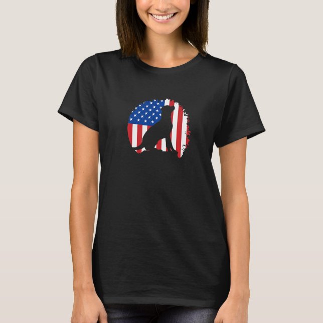 American Flag USA Patriotic Rottweiler Dog Rottie  T-Shirt (Vorderseite)