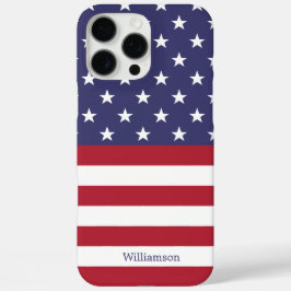 American Flag USA Patriotic Stars Name iPhone 16 Pro Max Hülle
