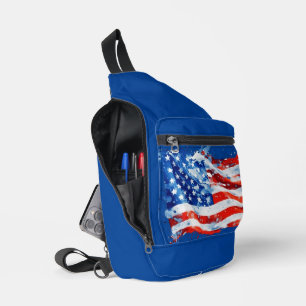 American Flag USA Watercolor 4. Juli Crossbody Bag