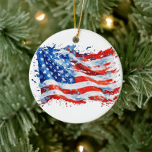 American Flag USA Watercolor 4. Juli