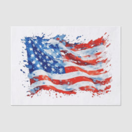 American Flag USA Watercolor 4. Juli Seidenpapier