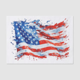 American Flag USA Watercolor 4. Juli Seidenpapier