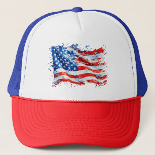 American Flag USA Watercolor 4. Juli Truckerkappe