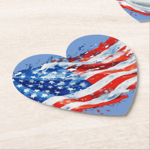 American Flag USA Watercolor 4. Juli Untersetzer