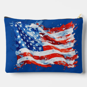 American Flag USA Watercolor 4. Juli Zubehörtasche