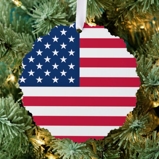 American Flag USA Weihnachtsschmuckkarte Ornament Karte (Insitu (Baum))